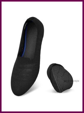 Women's Ballet Flats Slip On Knit Walking Shoes Foldable Comfort